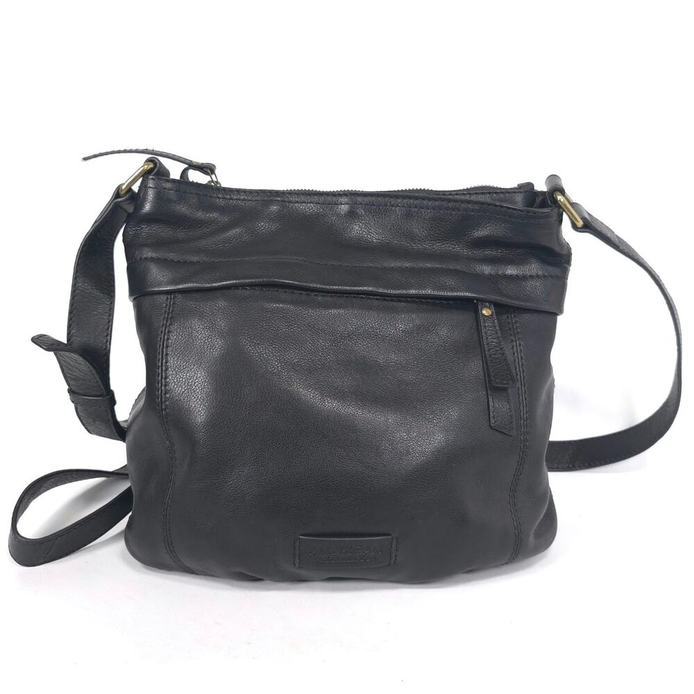 AMERICAN LEATHER CO Women's Crossbody Bag Casual Genuine Black Classic